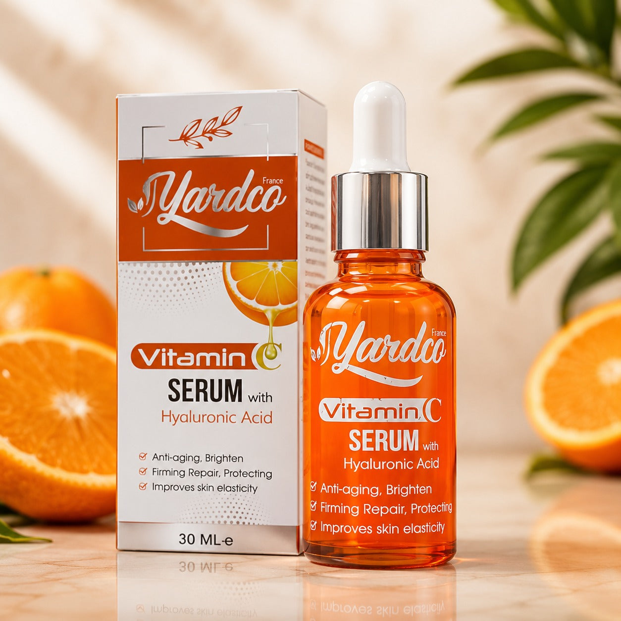 Yardco Vitamin C Face Serum With Hyaluronic Acid Anti Aging And Brightening Skin Radiance Formula 30ml