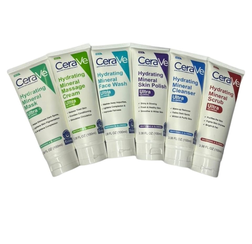 CeraVe 6 In 1 Hydrating Mineral Facial Kit For Deep Cleansing, Brightening And Glowing Skin